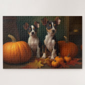 Rat Terrier Puppy Herfst Delight Pompoen Legpuzzel (Horizontaal)