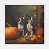 Rat Terrier Puppy Herfst Delight Pompoen Magneet (Voorkant)