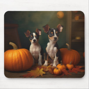 Rat Terrier Puppy Herfst Delight Pompoen Muismat