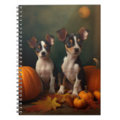 Rat Terrier Puppy Herfst Delight Pompoen Notitieboek (Voorkant)