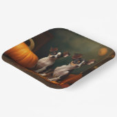 Rat Terrier Puppy Herfst Delight Pompoen Papieren Bordje (Gebogen)