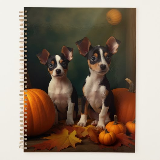 Rat Terrier Puppy Herfst Delight Pompoen Planner (Voorkant)