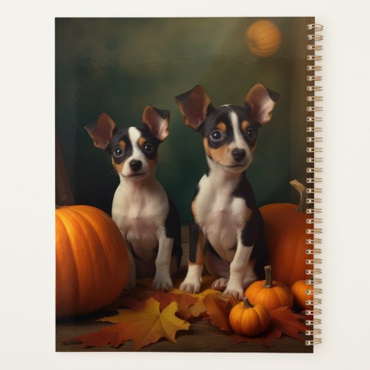 Rat Terrier Puppy Herfst Delight Pompoen Planner (Achterkant)