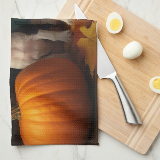 Rat Terrier Puppy Herfst Delight Pompoen Theedoek (Quarter Fold)