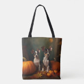 Rat Terrier Puppy Herfst Delight Pompoen Tote Bag (Achterkant)