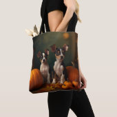 Rat Terrier Puppy Herfstvreugde Pompoen  Tote Bag (Dichtbij)