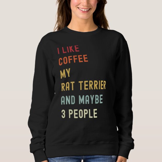 Rat Terrier Retro Dog en koffie Trui (Voorkant)