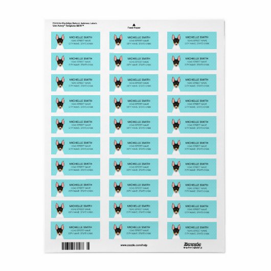 Rat Terrier Return Address Labels (Full Sheet)