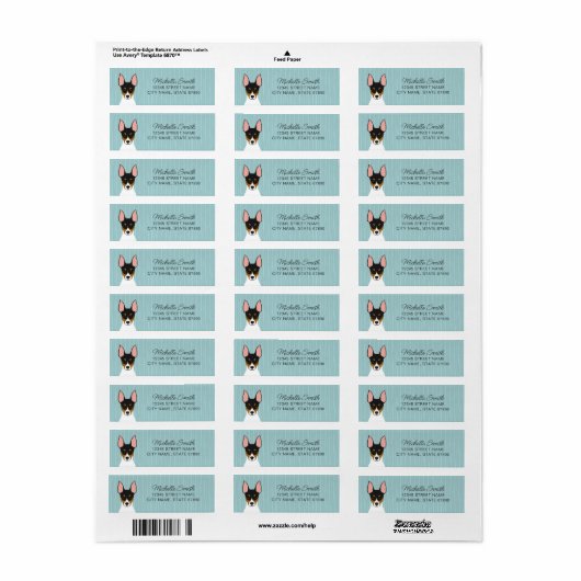 Rat Terrier Return Address Labels (Full Sheet)