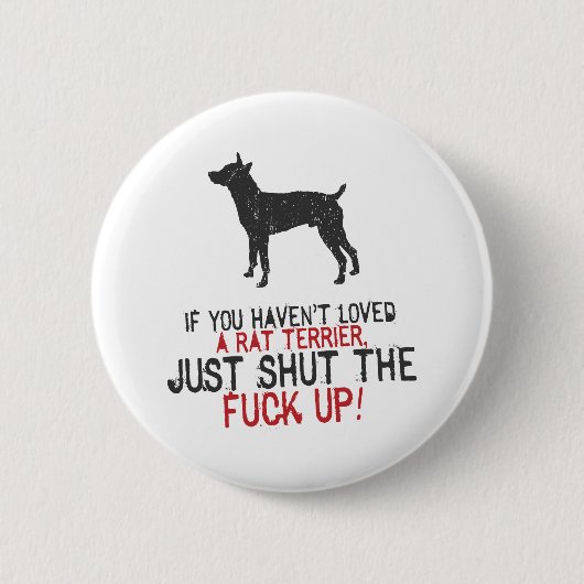 Rat Terrier Ronde Button 5,7 Cm (Voorkant)