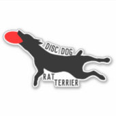 Rat terrier schijf honden sticker (Voorkant)