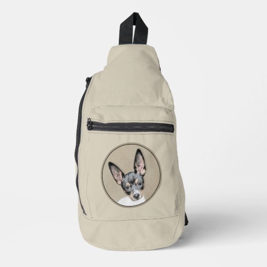 Rat Terrier Schilderen Tri Kleur Originele Hond Ar Sling Bag (Voorkant)