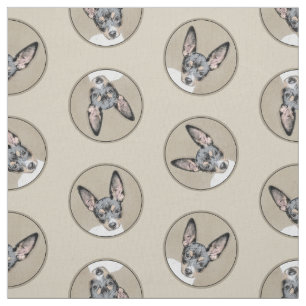 Rat Terrier Schilderen Tri Kleur Originele Hond Ar Stof