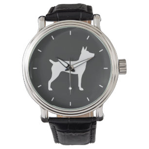 Rat Terrier Silhouette Horloge