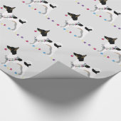 Rat Terrier Silhouette kerstdesign Cadeaupapier (Hoek)