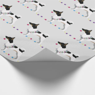 Rat Terrier Silhouette kerstdesign Cadeaupapier