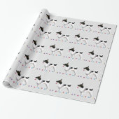 Rat Terrier Silhouette kerstdesign Cadeaupapier (Uitgerold)