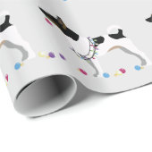 Rat Terrier Silhouette kerstdesign Cadeaupapier (Rol Hoek)