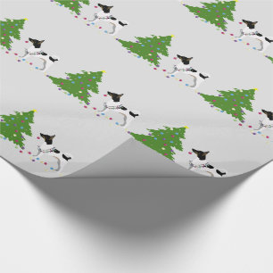 Rat Terrier Silhouette kerstdesign Cadeaupapier