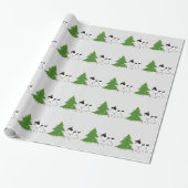 Rat Terrier Silhouette kerstdesign Cadeaupapier (Uitgerold)