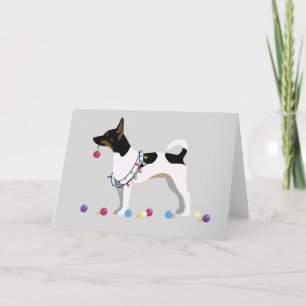 Rat Terrier Silhouette kerstdesign Feestdagen Kaart