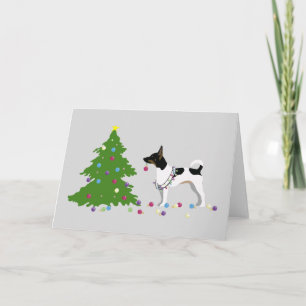 Rat Terrier Silhouette kerstdesign Feestdagen Kaart