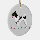 Rat Terrier Silhouette kerstdesign Keramisch Ornament (Rechts)