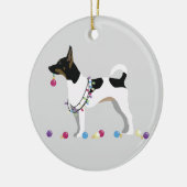 Rat Terrier Silhouette kerstdesign Keramisch Ornament (Links)