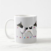Rat Terrier Silhouette kerstdesign Koffiemok (Links)