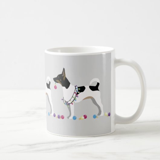Rat Terrier Silhouette kerstdesign Koffiemok (Rechts)