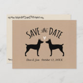 Rat Terrier Silhouetten Bruiloft Save the Date Aankondigingskaart (Voorkant / Achterkant)