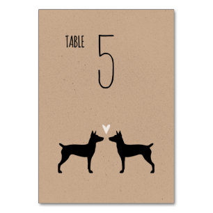 Rat Terrier Silhouetten Honden Huwelijksreceptie Kaart