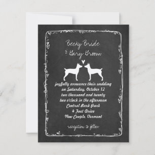 Rat Terrier Silhouetten Huwelijksaankondiging Kaart