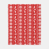 Rat Terrier Silhouetten Kerstvakantie Patroon Fleece Deken (Voorkant)