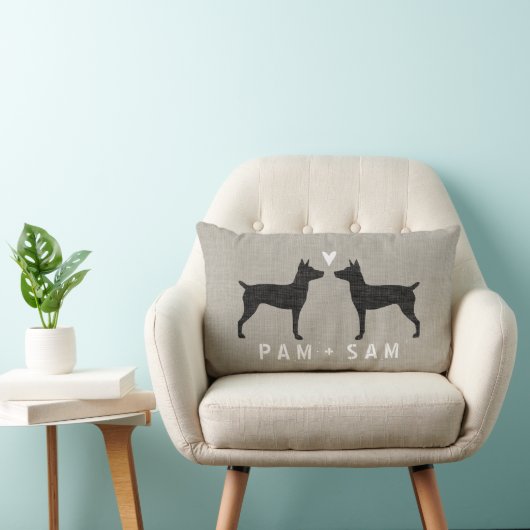 Rat Terrier Silhouetten Liefde - Personaliseren Kussen (Stoel)
