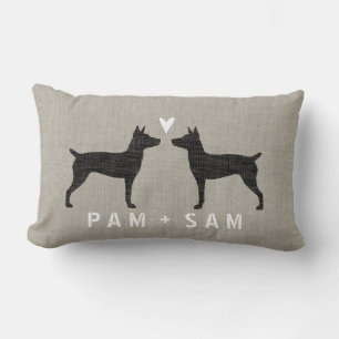 Rat Terrier Silhouetten Liefde - Personaliseren Kussen