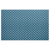 Rat Terrier Silhouettes Blue en White Patterned Stof (Yard (91,4 cm))