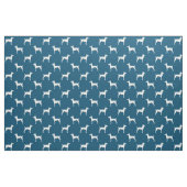 Rat Terrier Silhouettes Blue en White Patterned Stof (Fat Quarter)