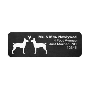 Rat Terrier Silhouettes Love Return Address Labels