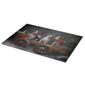 Rat Terrier Sneeuw Slede Kerst Decoratie Snijplank (Hoek)