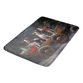 Rat Terrier Snowy Sleigh Kerst Decor Badmat (Gekanteld)