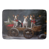 Rat Terrier Snowy Sleigh Kerst Decor Badmat (Voorkant)