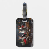 Rat Terrier Snowy Sleigh Kerst Decor Bagagelabel (Achterkant verticaal)
