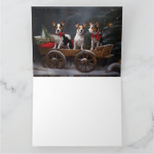 Rat Terrier Snowy Sleigh Kerst Decor Kaart (Binnen)