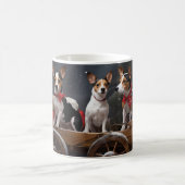 Rat Terrier Snowy Sleigh Kerst Decor Koffiemok (Center)