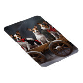 Rat Terrier Snowy Sleigh Kerst Decor Magneet (Rechterzijde)