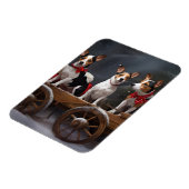 Rat Terrier Snowy Sleigh Kerst Decor Magneet (Linkerzijde)