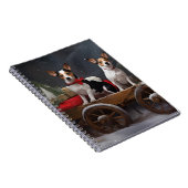 Rat Terrier Snowy Sleigh Kerst Decor Notitieboek (Rechterzijde)
