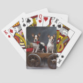 Rat Terrier Snowy Sleigh Kerst Decor Pokerkaarten (Achterkant)