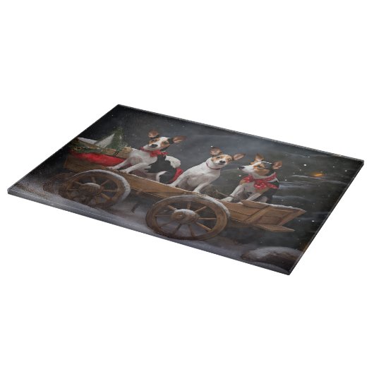 Rat Terrier Snowy Sleigh Kerst Decor Snijplank (Hoek)